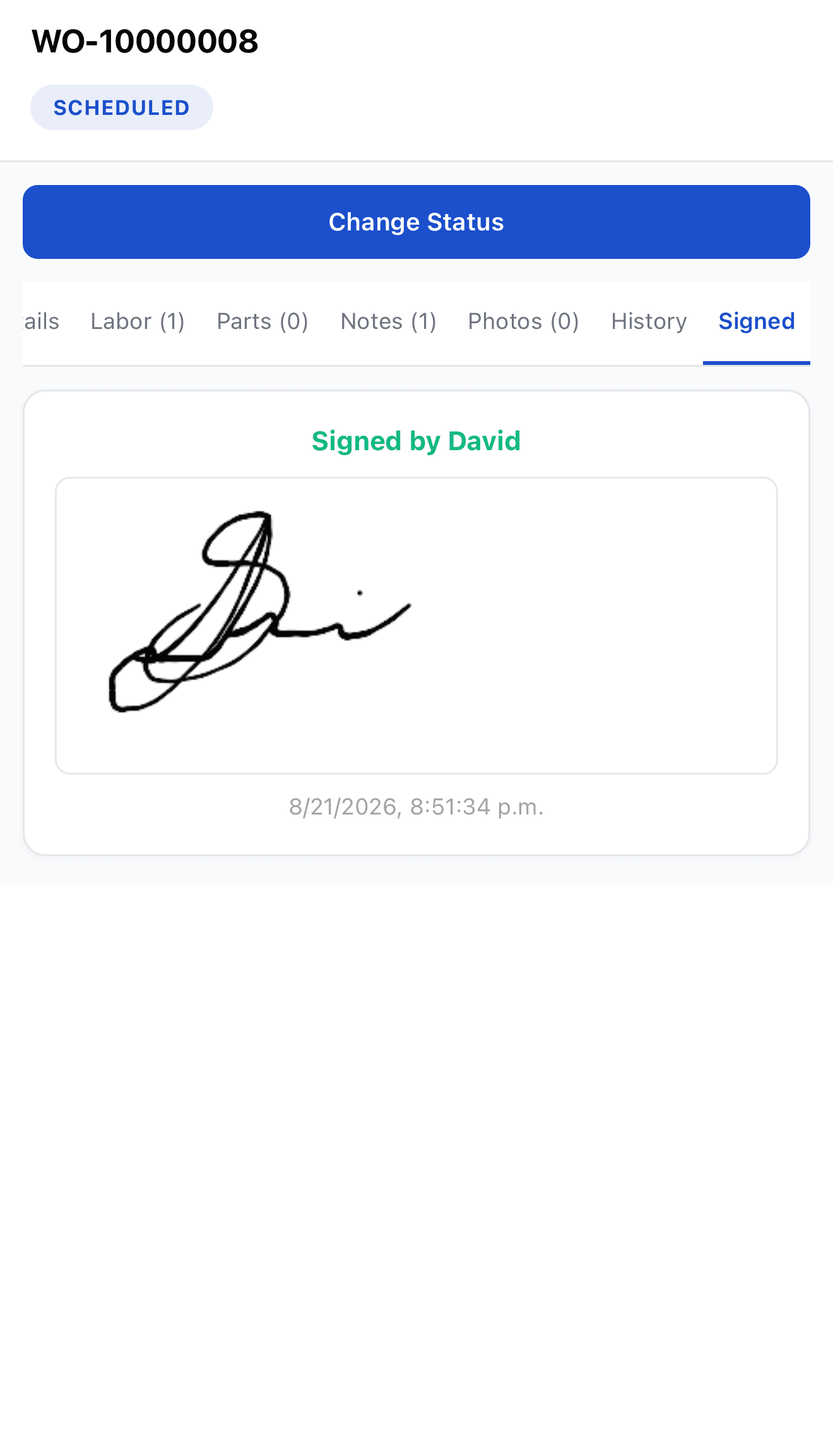 Client sign-off