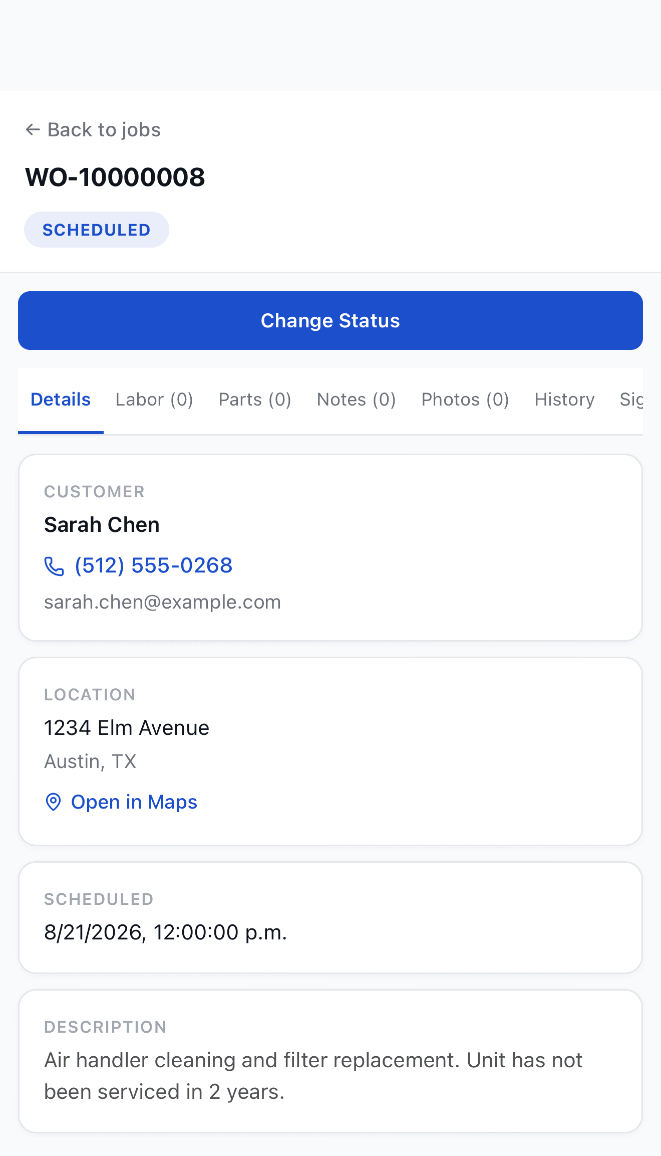 Full job details